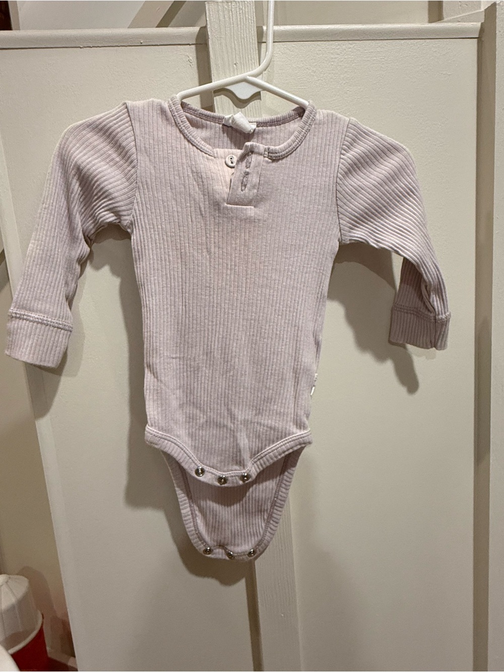 Jamie Kay - Soft Ribbed Long-Sleeve Baby One-Piece in Light Lavender